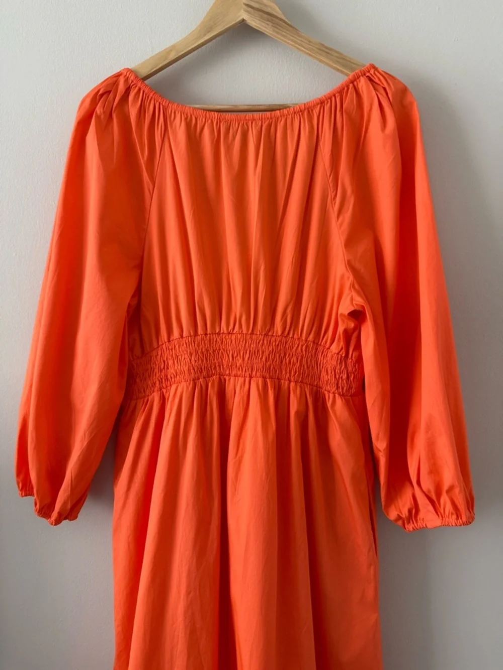 NWT - J. Crew - V-neck Midi Dress in Cotton Poplin - Sweet Tangerine